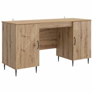 vidaXL Desk with Shelf Artisan Oak 142.5 x 50 x 75 cm Engineered Wood