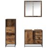 vidaXL Bathroom Furniture Set with Door 3 pcs Old Wood Engineered Wood