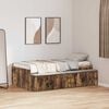 vidaXL Bed Frame with Drawer Smoked Oak 90 x 190 cm Engineered Wood