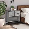vidaXL Bedside Cabinet Grey Sonoma 60x31x60 cm Engineered Wood and Metal
