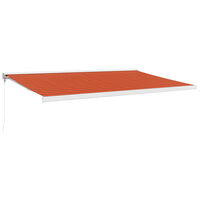 vidaXL Retractable Awning Orange and Brown 5x3 m Fabric and Aluminium