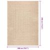 vidaXL Rug ZIZUR Beige 200x290 cm Jute Look Indoor and Outdoor