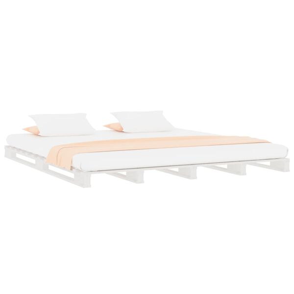 vidaXL Pallet Bed without Mattress White 160x200 cm Solid Wood