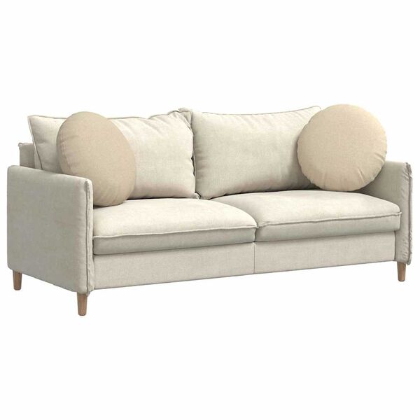 vidaXL Seat Cushions 2 pcs Cream Ø50 x 19 cm Fabric