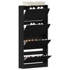 vidaXL Shoe Cabinet Black Oak 80 x 21 x 163.5 cm Engineered Wood