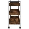 vidaXL Kitchen Trolley Smoked Oak 50x30x70 cm Engineered Wood