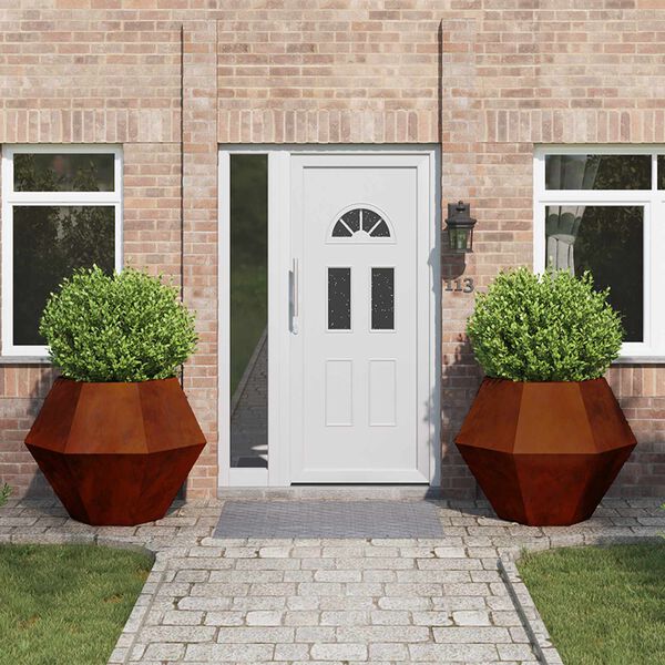 vidaXL Planter 2 pcs Rusty 100 x 100 x 80 cm Weathering Steel