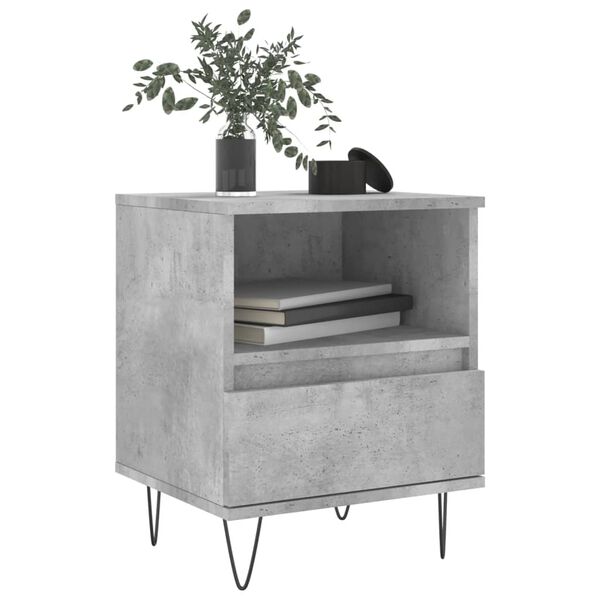 vidaXL Bedside Cabinet Concrete Grey 40x35x50 cm Engineered Wood