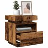 vidaXL Bedside Cabinet with LED Lights Old Wood 40x39x48.5 cm