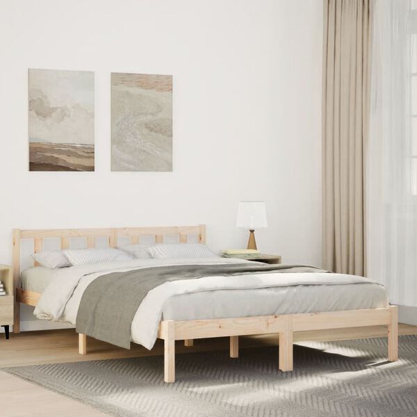 vidaXL Extra Long Bed Frame without Mattress 160x210 cm Solid Wood Pine