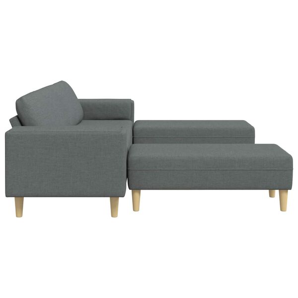vidaXL Living Room Couch 3 pcs Dark Grey Polyester