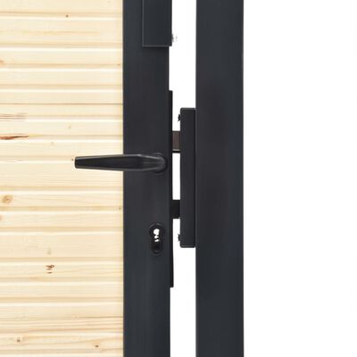 vidaXL Fence Gate Steel and Spruce Wood 513x150 cm