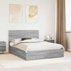 vidaXL Bed Frame with Drawer Grey Sonoma 150 x 200 cm Engineered Wood
