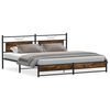 vidaXL Metal Bed Frame without Mattress Smoked Oak 200x200 cm