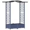 vidaXL Raised Bed with Trellis and Roof Grey 124 x 40 x 123 cm PP