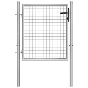 vidaXL Garden Gate Galvanised Steel 100x75 cm Silver