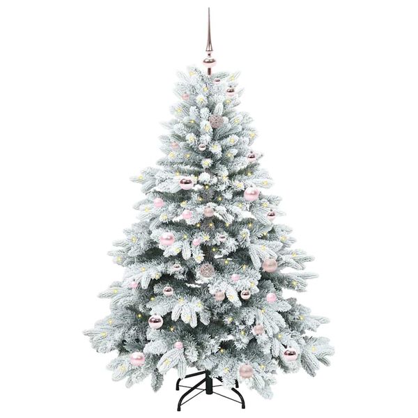 vidaXL Artificial Christmas Tree with 150 LEDs White 150 cm PE and PVC
