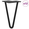vidaXL Furniture Foot 12 pcs Black 54.1 x 54.1 x 100 mm Iron