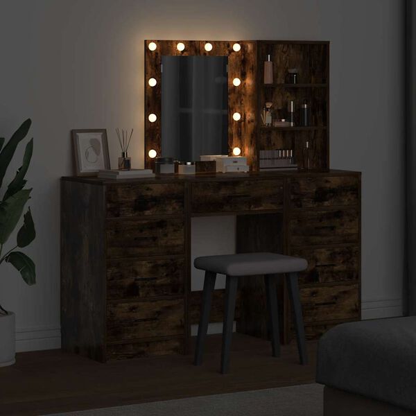 vidaXL Dressing Table 3 pcs Brown 40 x 41 x 135 cm Engineered wood
