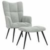 vidaXL Relaxing chair with Footstool Light Grey Velvet