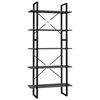 vidaXL 5-Tier Book Cabinet Grey 80x30x175 cm Engineered Wood