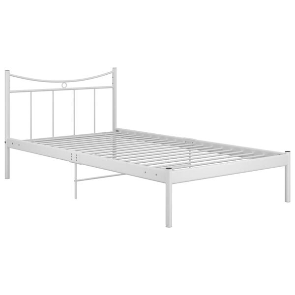 vidaXL Bed Frame without Mattress White Metal 100x200 cm
