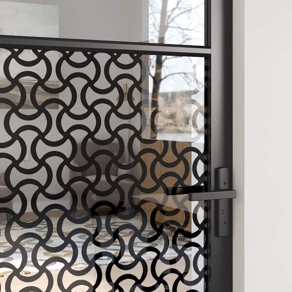 vidaXL Glass Door Fretwork Black 76 x 3.5 x 201.5 cm Aluminium
