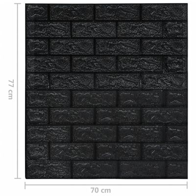 vidaXL 3D Wallpaper Bricks Self-adhesive 20 pcs Black