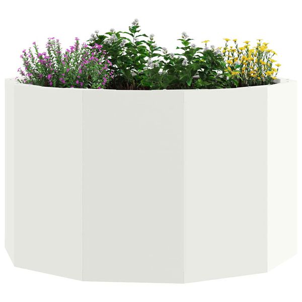 vidaXL Planter White 60 x 60 x 35 cm Steel