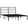 vidaXL Metal Bed Frame without Mattress with Headboard Black 120x200cm
