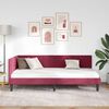 vidaXL Corner Bed Frame with Headboard Wine Red 90 cm x 200 cm Velvet
