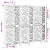 vidaXL Room Divider 6 Panels White Solid Wood Paulownia