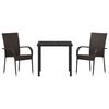 vidaXL Garden Dining Set 5 pcs Brown Poly rattan