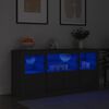 vidaXL Sideboard with LED Lights Black 142.5x37x67 cm