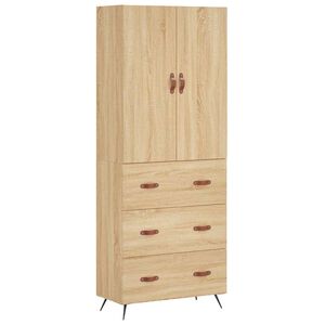 vidaXL Highboard Sonoma Oak 69.5x34x180 cm Engineered Wood