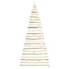 vidaXL Christmas Tree with 130 LEDs Natural 210 cm Solid Ash wood