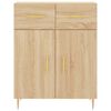 vidaXL Highboard Sonoma Oak 69.5x34x180 cm Engineered Wood
