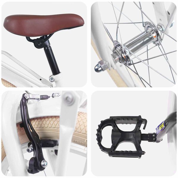 vidaXL Kids Bike 18'' for 5-7 Years Old White