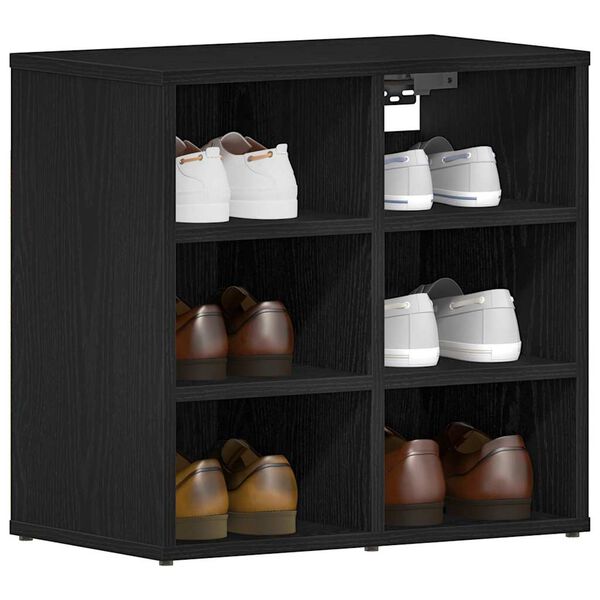vidaXL Shoe Cabinet Black Oak 52 x 30 x 50.5 cm Engineered Wood