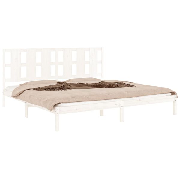 vidaXL Bed Frame without Mattress White 200x200 cm Solid Wood Pine