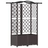 vidaXL Raised Bed with Trellis and Roof Brown 122 x 40 x 141 cm PP