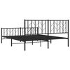 vidaXL Metal Bed Frame without Mattress with Footboard Black 160x200cm