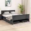vidaXL Bed Frame without Mattress Dark Grey Solid Wood Pine 160x200 cm (322206+2x321990)