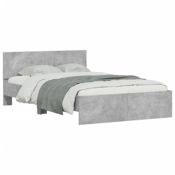 vidaXL Bed Frame without Mattress Concrete Grey 120x190 cm Small Double