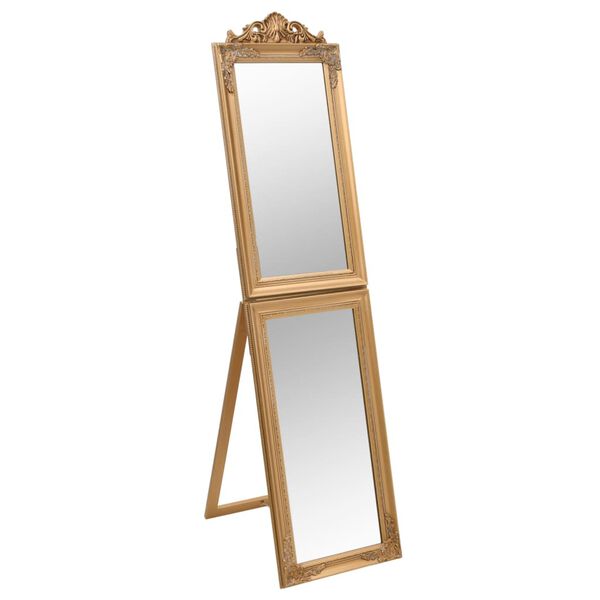 vidaXL Free-Standing Mirror Gold 45x180 cm