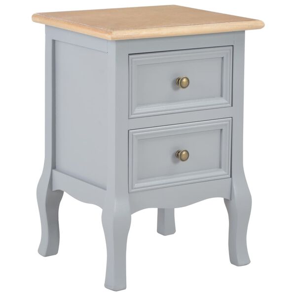 vidaXL Bedside Cabinets 2 pcs Grey 35x30x49 cm MDF