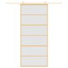 vidaXL Sliding Door Gold 90x205 cm Frosted ESG Glass and Aluminium