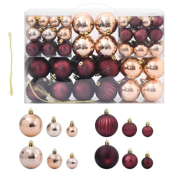 vidaXL Christmas Baubles 100 pcs Champagne and Dark Brown &Oslash;3/4/6 cm