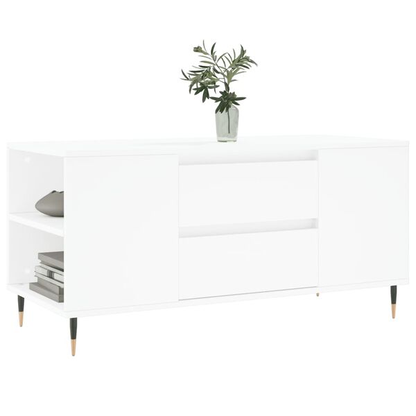 vidaXL Coffee Table White 102x44.5x50 cm Engineered Wood