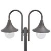 vidaXL Garden Post Light E27 220 cm Aluminium 2-Lantern Bronze